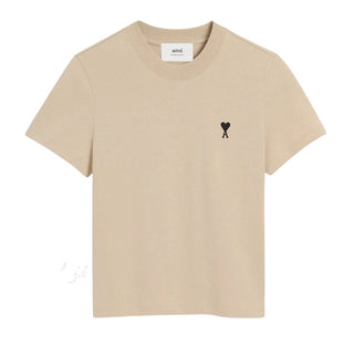 Amis Paris T-shirt Beige In Jersey Per Donna FTS347.724.229