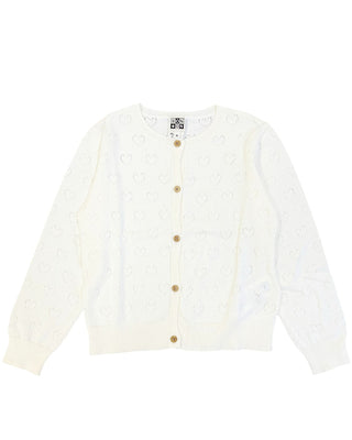 Bonton Cardigan con dettagli traforati a cuore COL000946