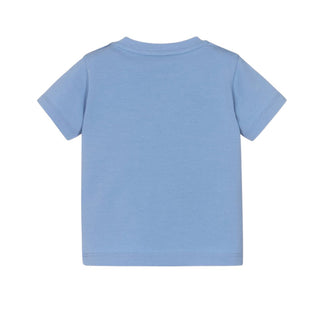 Moncler T-shirt Azzurra In Jersey Con Logo L19518C00004/70Q