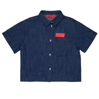 Max&Co. Camicia A Maniche Corte In Denim Da Bambina MX0293-MX01A-MX01