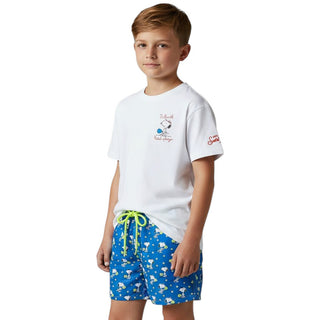 Mc2 Saint Barth T-shirt Bianca Portland Jr Con Snoopy Padel PRL0001/02648L Per Bambino
