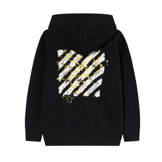 Off-White Felpa nera con cappuccio e logo OBBB001F25FLE0051018