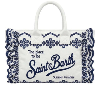 Mc2 Saint Barth Borsa Vanity In Sangallo Bianco Con Volant VANI0029/02534L