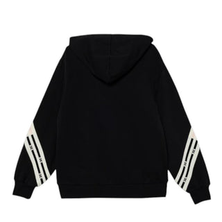 Elisabetta Franchi Felpa nera in cotone con cappuccio e logo EFFE154.0