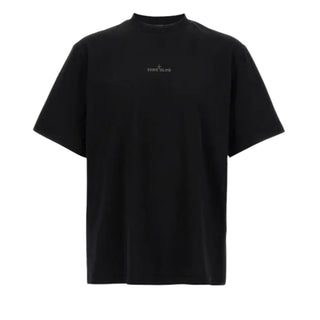 Stone Island T-shirt in cotone nera con stampa K2S152100037/V0029