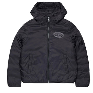 Diesel Giubbino Imbottito Nero Con Cappuccio J02884-KXBVE-K900 Per Bambini