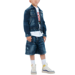 Dsquared2 Bermuda In Denim Blu Scuro DQ3212-D0AFS-DQ01