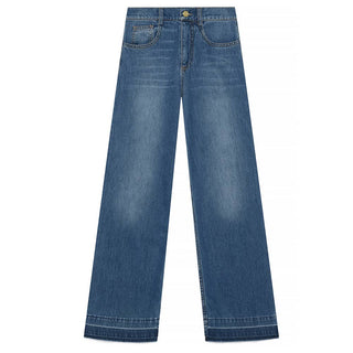 Elisabetta Franchi Jeans gamba dritta in denim blu EFPA290.0