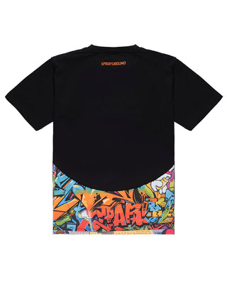 SPRAYGROUND T-shirt nera in jersey con stampa SPY1238BLK