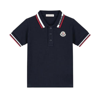 Moncler Polo Blu Navy In Piquet Di Cotone J19548A00012-778