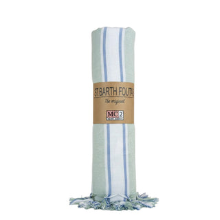 Mc2 Saint Barth Telo Foutas In Cotone A Righe Con Logo Riacamato FOUL002/00937L