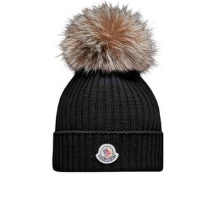 Moncler Cappello in lana a coste con pompon K29543B00011