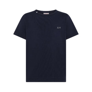 Sun68 T-shirt blu navy in jersey con logo T45304BN