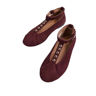 Gioseppo Ballerine In Camoscio Bordeaux 80459 Per Bambina