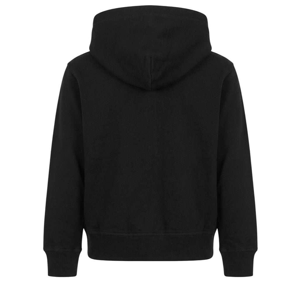 Dsquared2 Felpa Nera Con Zip E Cappuccio Per Bamabini DQ02W1-D00G4