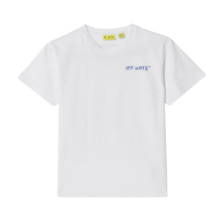 Off-White T-shirt Bianca Con Stampa Per Bambini 44BAA002S26J005100