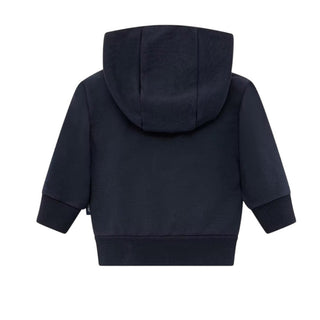 Moncler Felpa blu navy con zip e cappuccio L19518G00002/778