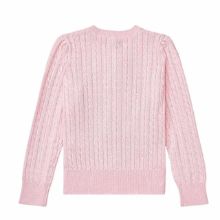 Polo Ralph Lauren Cardigan Rosa A Trecce 312543047010 Per Bambina