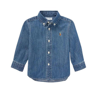 Polo Ralph Lauren Camicia In Chambray Di Cotone Per Neonato 320713843001