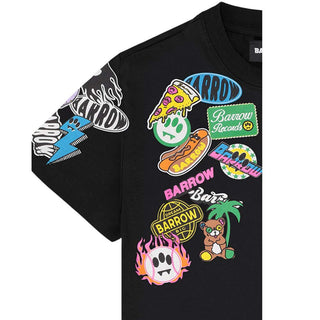 Barrow T-shirt Nera A Maniche Corte Con Stampa S6BKJUTH073-110