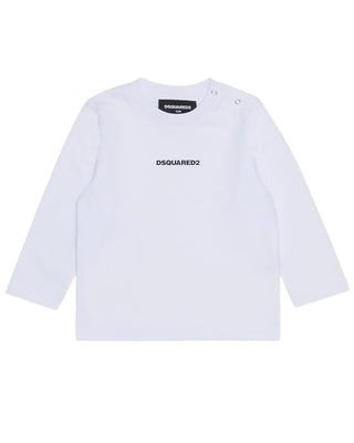 Dsquared2 T-shirt bianca in jersey con logo DQ3108 D004G