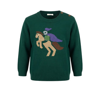 Coccodè Maglia Girocollo Verde In Misto Lana C64695/39 Per Neonato