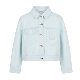 Lanvin Giubbino Jeans Cropped Con Logo Per Bambina N30354/Z27