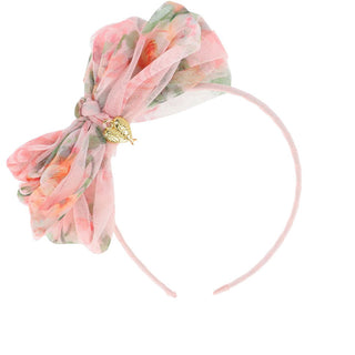 Angel's Face Cerchietto GLADYS FLOWER PEACH Con Fiocco E Ciondolo