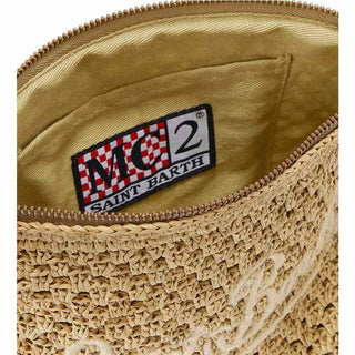 Mc2 Saint Barth Pochette In Rafia Intrecciata Naturale Con Logo Ricamato RAFP001/00878L