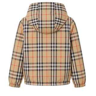 Burberry Giubbino Antivento Reversibile Con Cappuccio 8117262 Per Bambini
