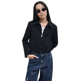 Patrizia Pepe Giacca Corta Nera Con Zip 7S0006/A641-K103 Per Bambina