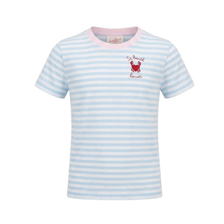Mc2 Saint Barth T-shirt Elly A Righe Con Ricamo ELLI006/03611L Per Bambina