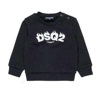 Dsquared2 Felpa Nera In Cotone Per Neonato DQ3276-D0AGW-DQ900