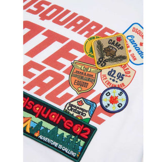 Dsquared2 T-shirt Bianca Con Logo E Patch DQ3165-D0ACD-DQ100