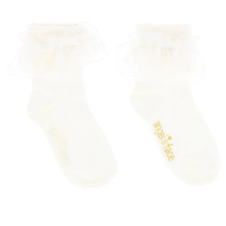 Angel's Face Calzini Con Volant FRILLY SNOWDROP In Tulle Bianco