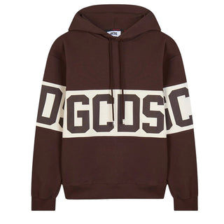 GCDS Felpa Marrone Con Cappuccio E Logo Z0MLQE138F004/387U Unisex