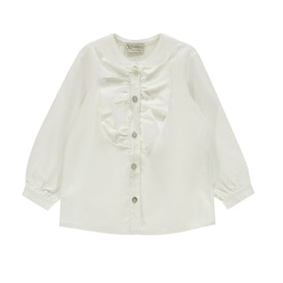 J.o Milano Camicia bianca con rouches da neonata 566X3