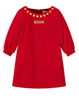 Moschino Abito in velluto con dettagli oro HDV0FA
