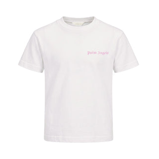 Palm Angels T-shirt Avorio Con Logo F6PAJGTH034/412 Per Bambina