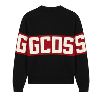 GCDS Maglione Girocollo Nero Con Logo Z0MLQF150K155/999R Unisex