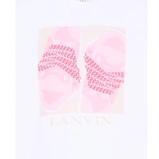 Lanvin T-shirt Bianca Con Stampa Per Bambine N30332/10P