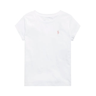 Polo Ralph Lauren T-shirt Bianca In Jersey Per Bambina 312833549064