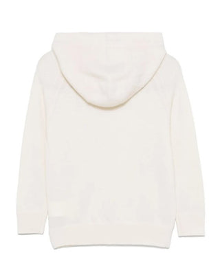 Paolo Pecora Maglia avorio con cappuccio in lana PP3751