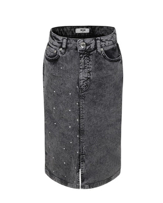 Msgm Gonna longuette in denim da bambina F4MSJGSK161