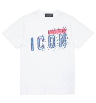 Dsquared2 T-shirt girocollo con logo e stampa DQ2035-D00MM
