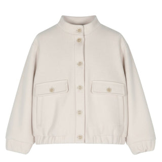 Eleventy Giacca in panno beige da bambina 4R2A57