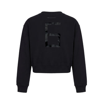 MM6 Maison Margiela Felpa Cropped Nera Con Stampa M61133-MM04H-M6900 Per Bambina