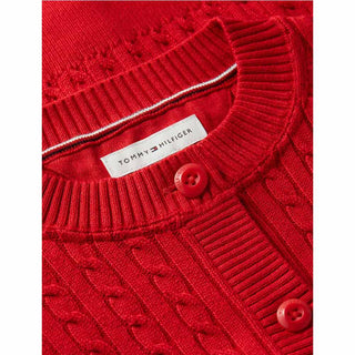 Tommy Hilfiger Cardigan Rosso In Cotone KG0KG09076-XLGJ Per Bambina