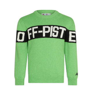 Mc2 Saint Barth Maglia verde acido in misto lana con scritta jacquard DOU0002-01365C