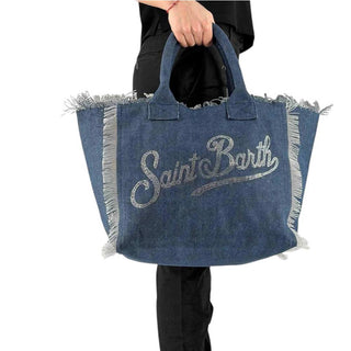 Mc2 Saint Barth Borsa Vanity In Denim Indigo Con Strass VANI001/07486L